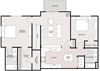 2 BED 2 BATH - SPLIT - 1075 SQ FT 2 Bedroom 2 Bathroom Upper Level Split Bedroom Apartment